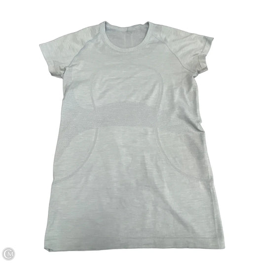 Athletic Top Short Sleeve By Lululemon In Grey, Size: 8