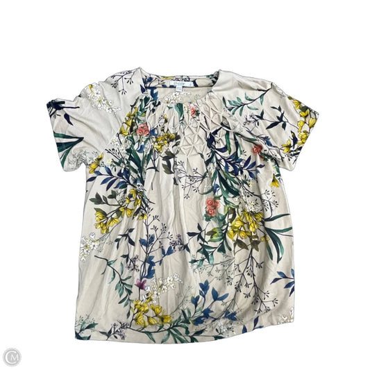 Top Short Sleeve By Chicos In Tan, Size: M