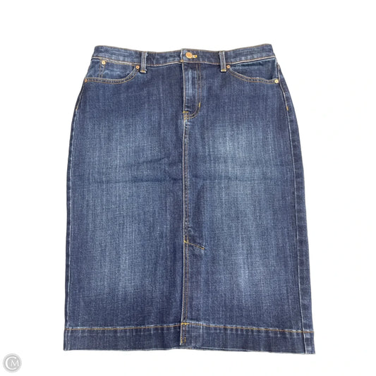 Skirt Midi By Talbots In Blue Denim, Size: 10