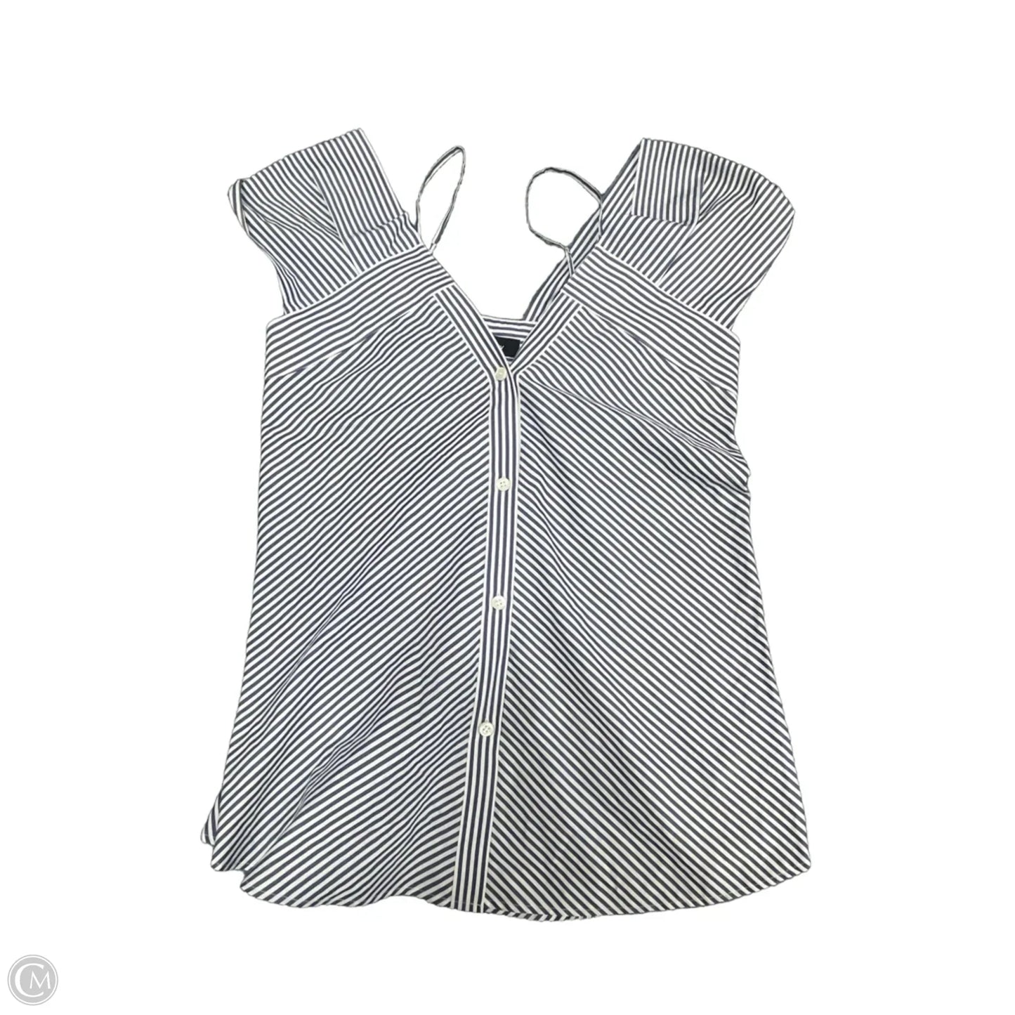 Top Sleeveless By Theory In Blue & White, Size: S