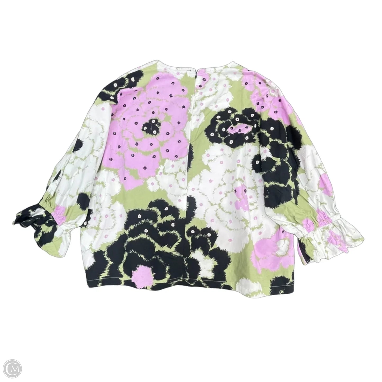 Top Long Sleeve By Essentiel Antwerp In Green & Purple, Size: S