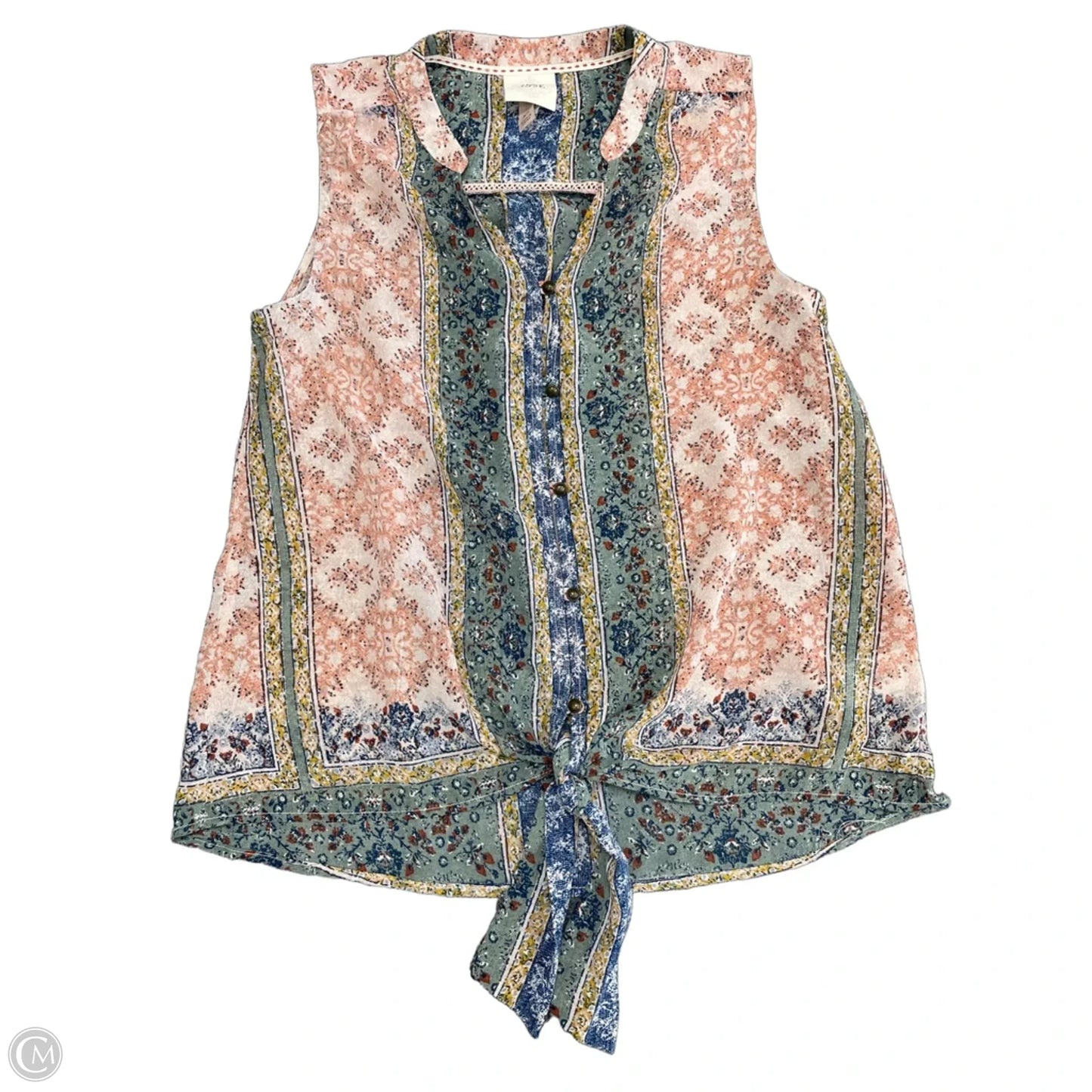 Top Sleeveless By Knox Rose In Blue & Pink, Size: Xs