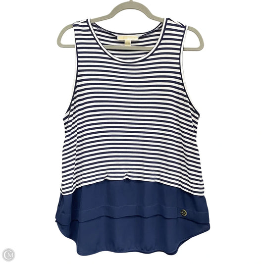 Top Sleeveless By Michael By Michael Kors In Blue & White, Size: L