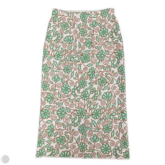 Skirt Midi By Current Air In Cream & Green, Size: Xs