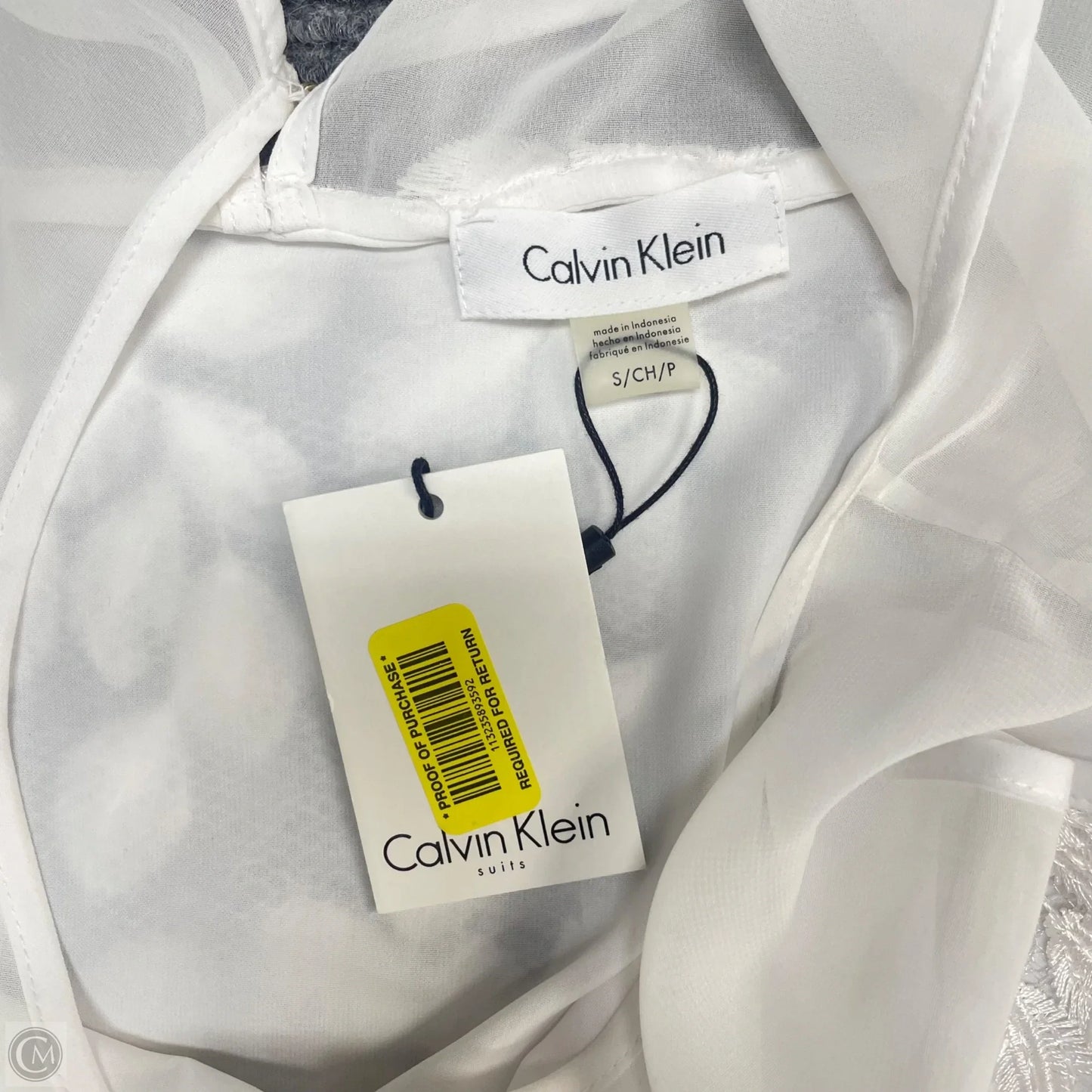 Top Sleeveless By Calvin Klein In White, Size: S