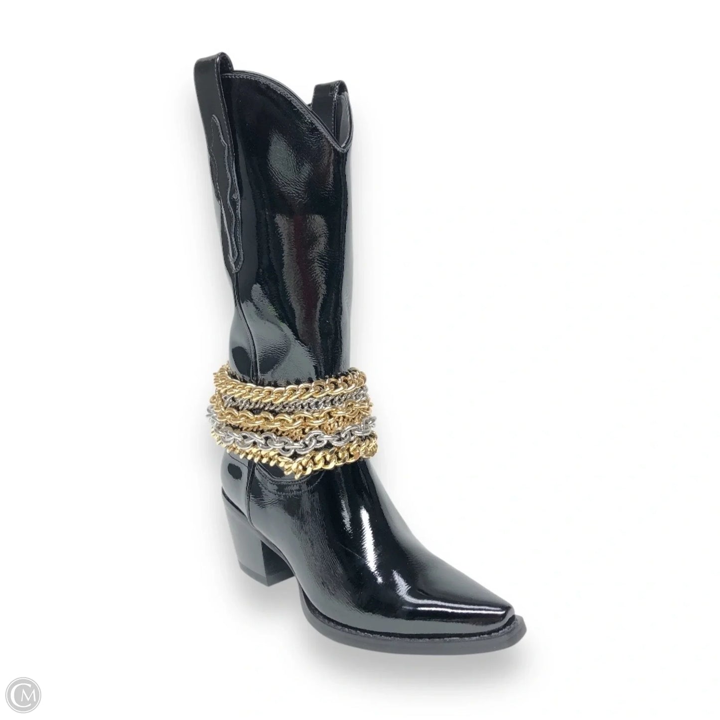 Boots Western By Jeffrey Campbell In Black & Gold, Size: 7