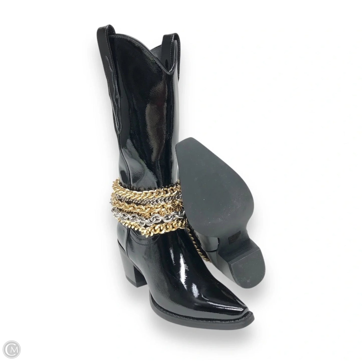 Boots Western By Jeffrey Campbell In Black & Gold, Size: 7