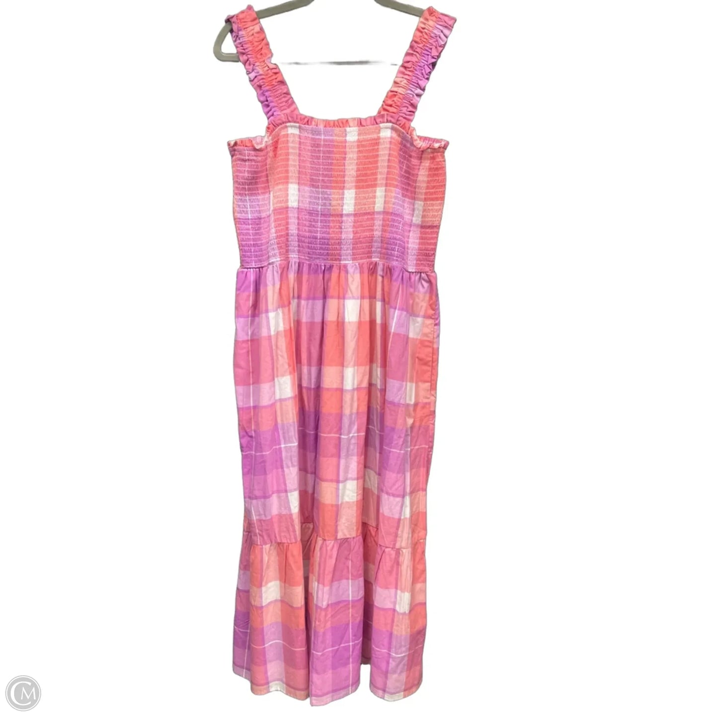 Dress Casual Midi By Time And Tru In Orange & Purple, Size: L