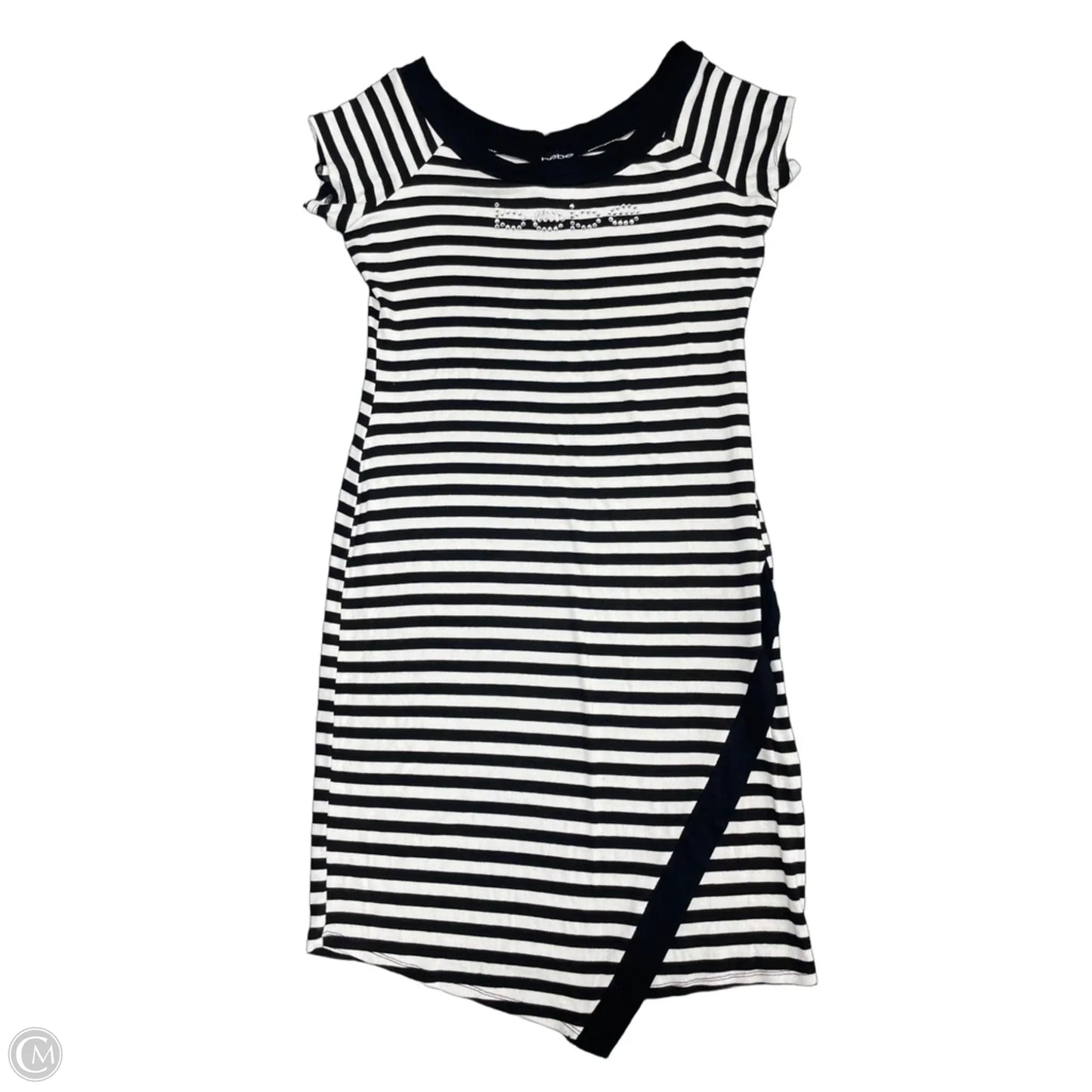 Dress Casual Midi By Bebe In Black & White, Size: L