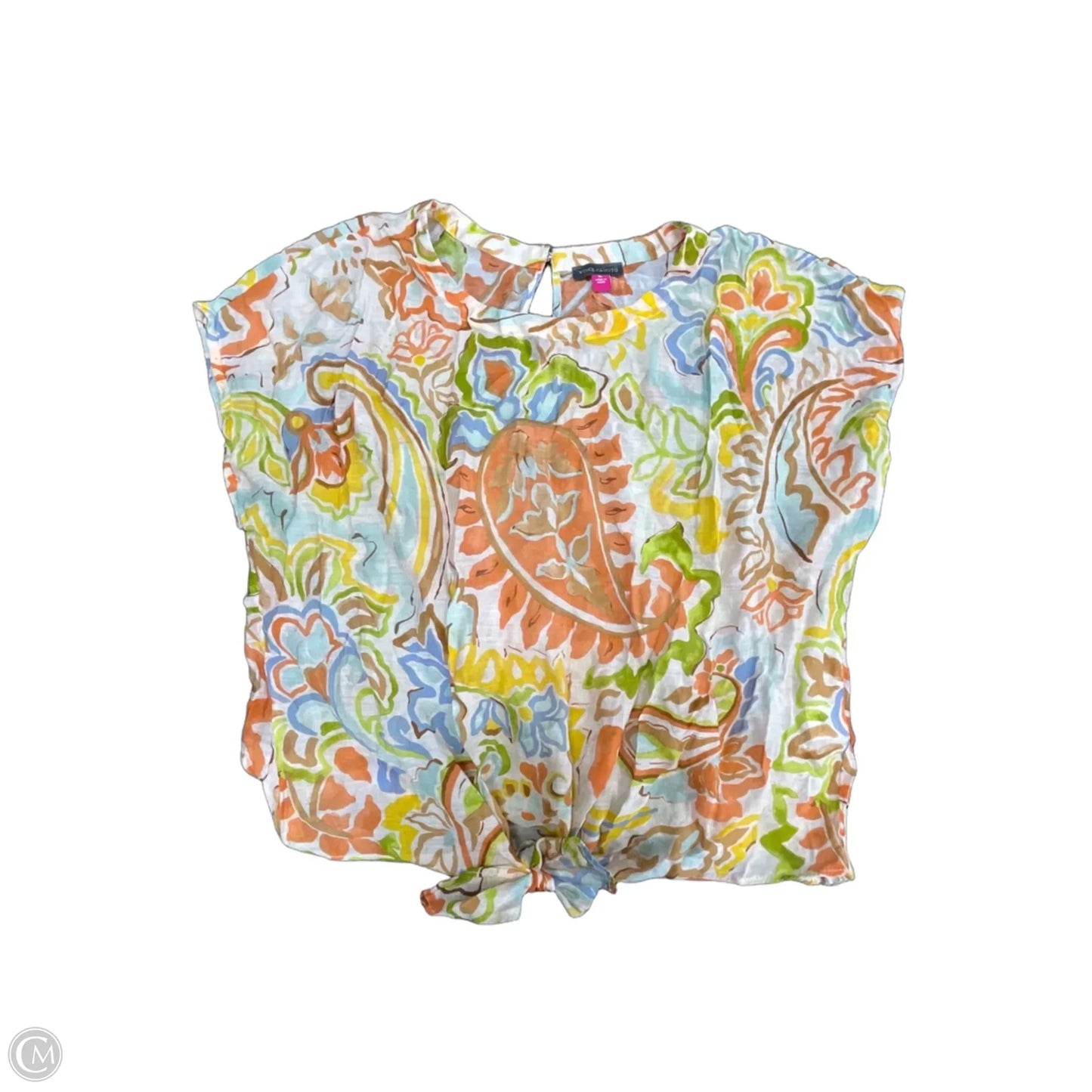 Top Short Sleeve By Vince Camuto In Orange, Size: Xl