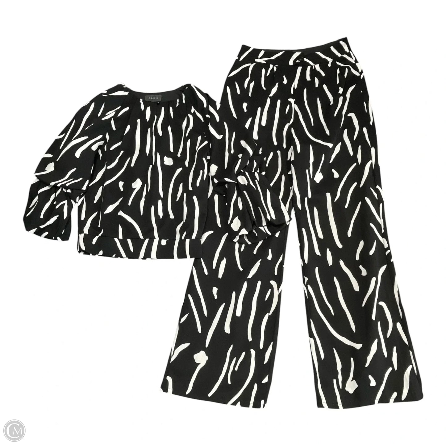 Pants Set 2pc By Gracia In Black & White, Size: S