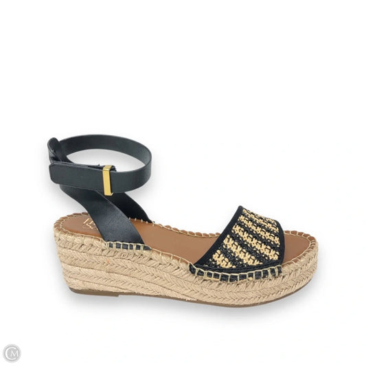 Sandals Heels Wedge By Franco Sarto In Black & Brown, Size: 7