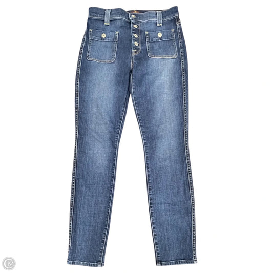 Dress Casual Midi By 7 For All Mankind In Blue Denim, Size:Xs