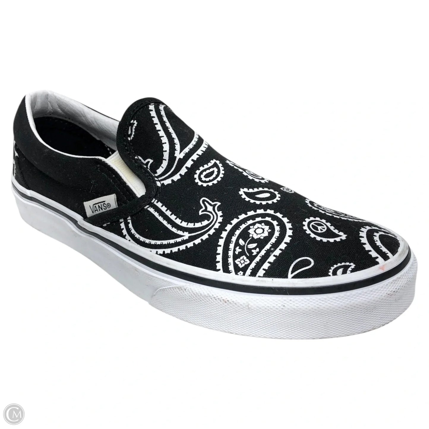 Shoes Sneakers By Vans In Black & White, Size: 7
