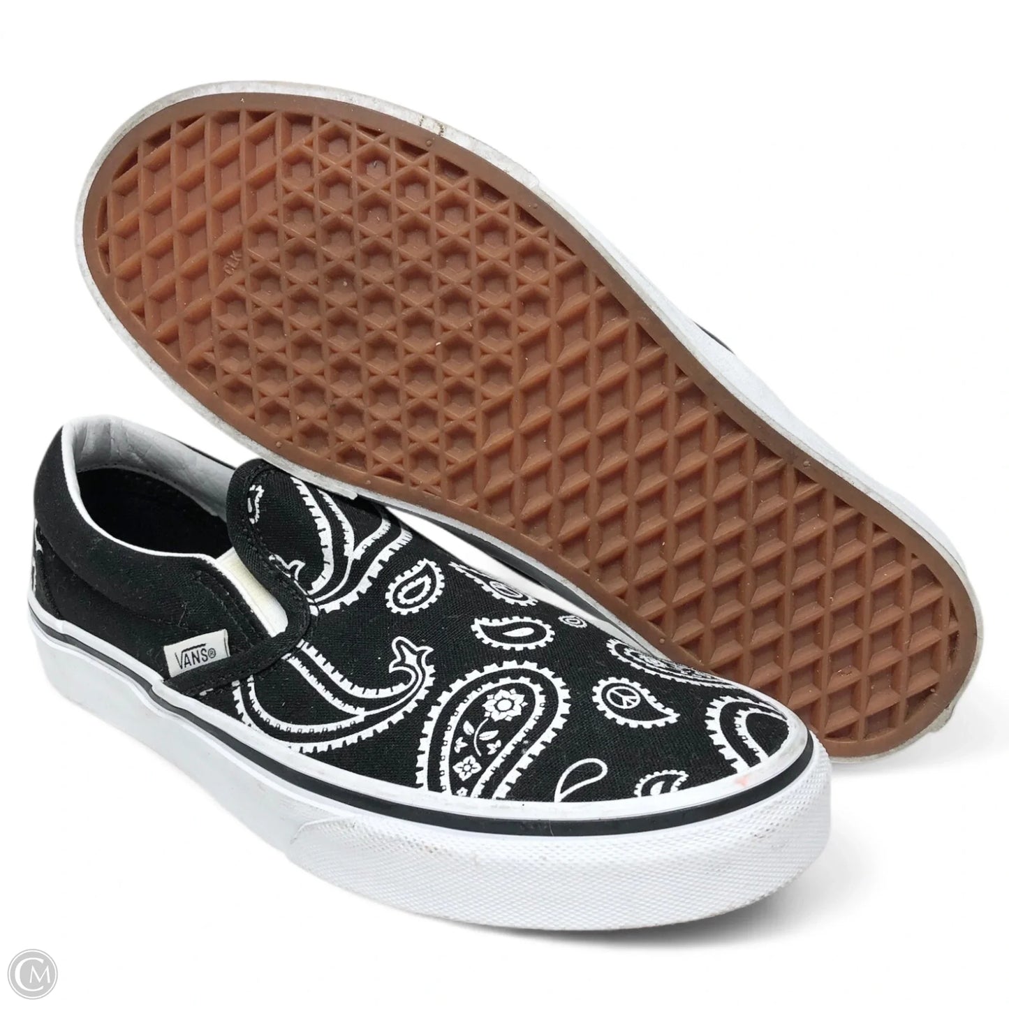 Shoes Sneakers By Vans In Black & White, Size: 7