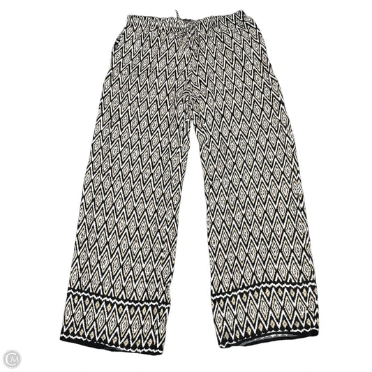 Pants Wide Leg By Max Studio In Black & Cream, Size: L