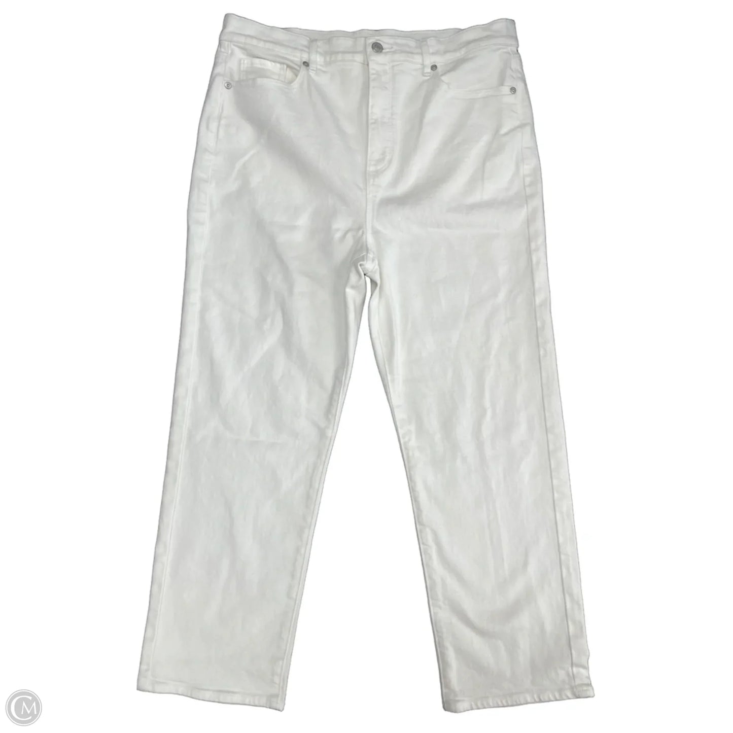 Jeans Straight By Loft In White Denim, Size: 14