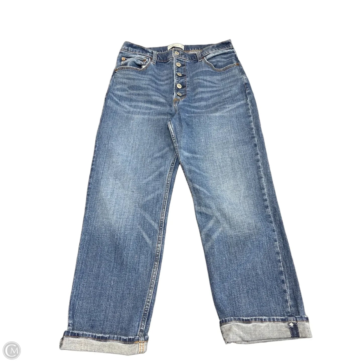 Jeans Straight By Abercrombie And Fitch In Blue Denim, Size: 12