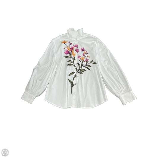 Top Long Sleeve By Chicos In White, Size: 16