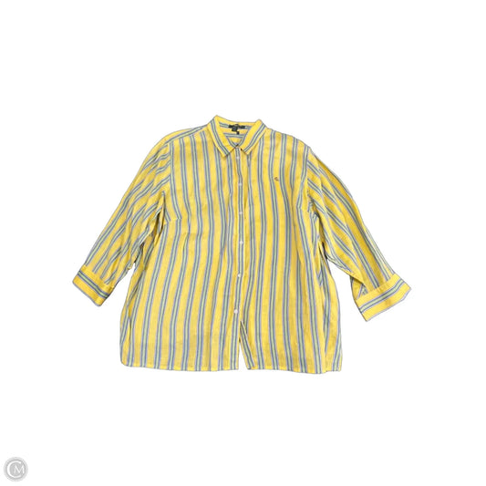 Top Long Sleeve By Lauren By Ralph Lauren In Yellow, Size: 2x