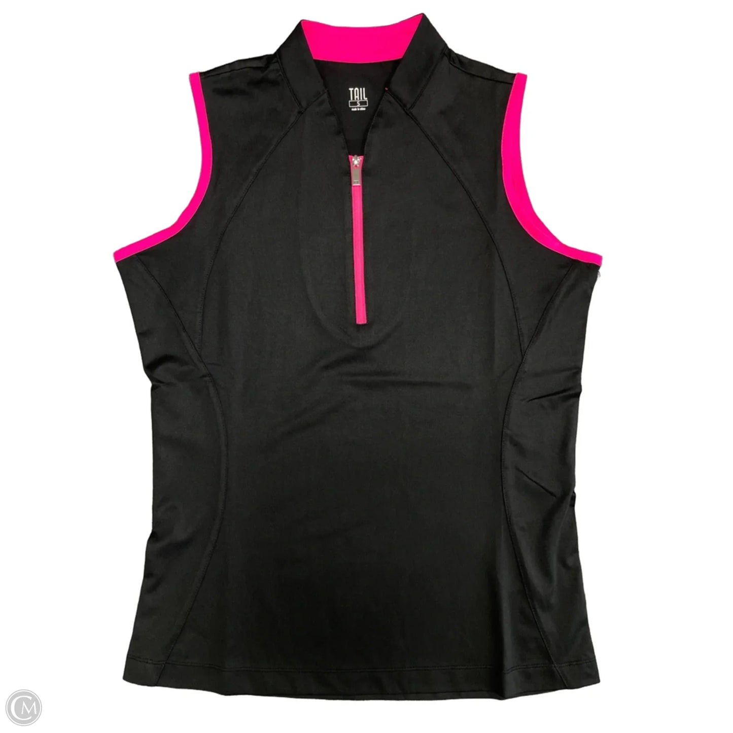 Athletic Tank Top By Tail In Black & Pink, Size: S