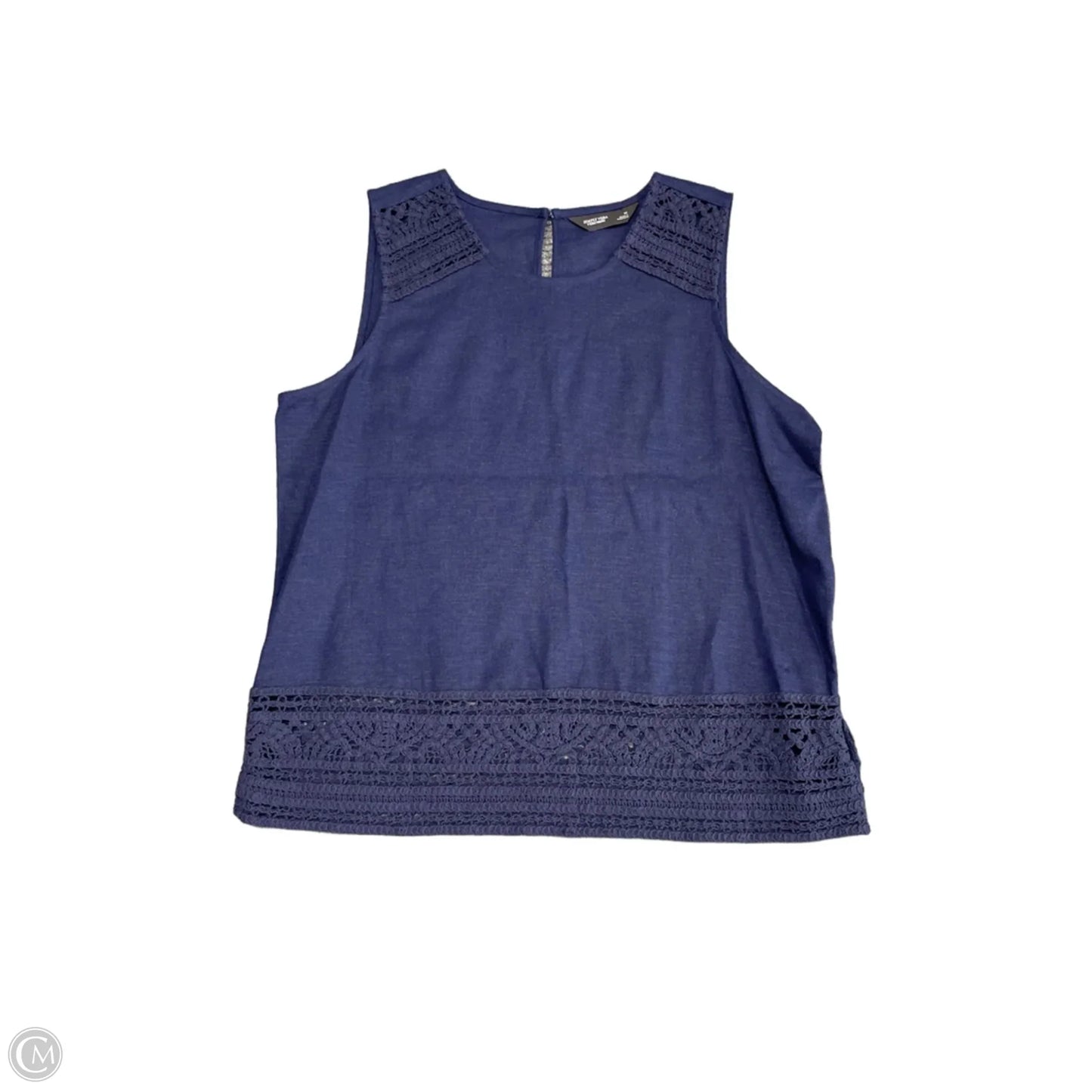 Top Sleeveless By Simply Vera In Navy, Size: M