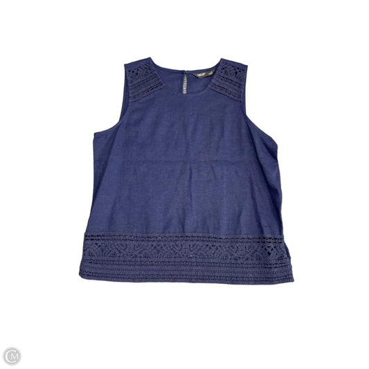 Top Sleeveless By Simply Vera In Navy, Size: M