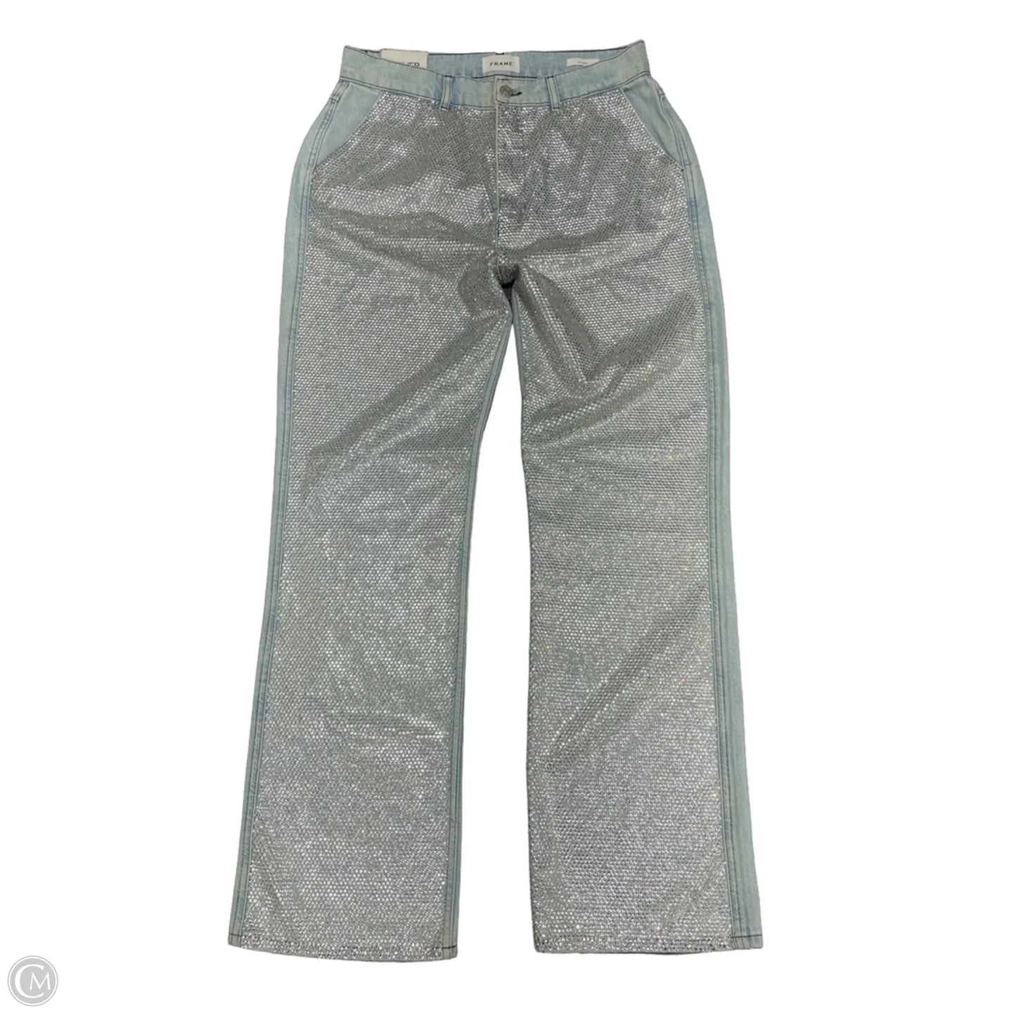 Jeans Straight By Frame In Blue Denim, Size: 12