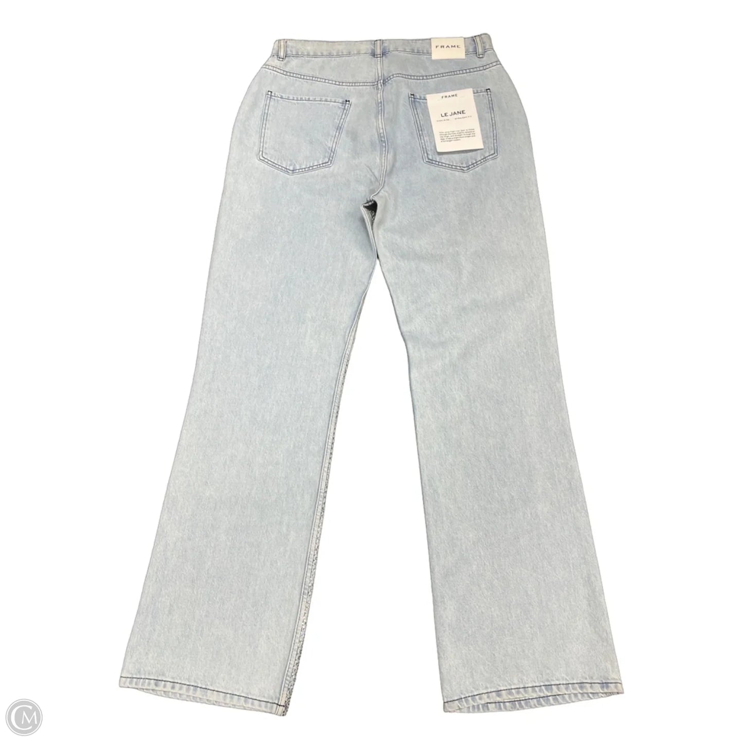 Jeans Straight By Frame In Blue Denim, Size: 12