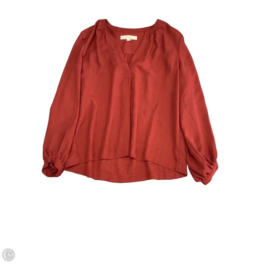 Top Long Sleeve By Loft In Red, Size: S