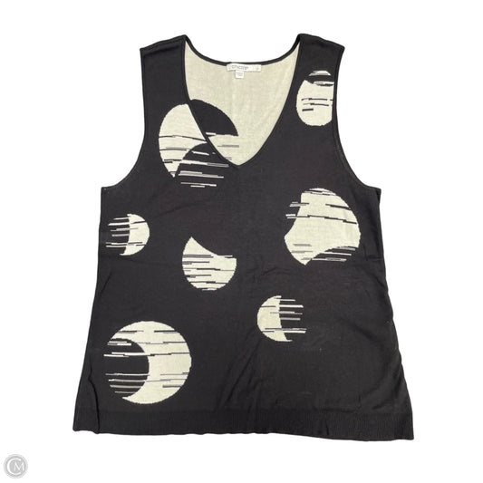 Top Sleeveless By Chicos In Black & White, Size: M