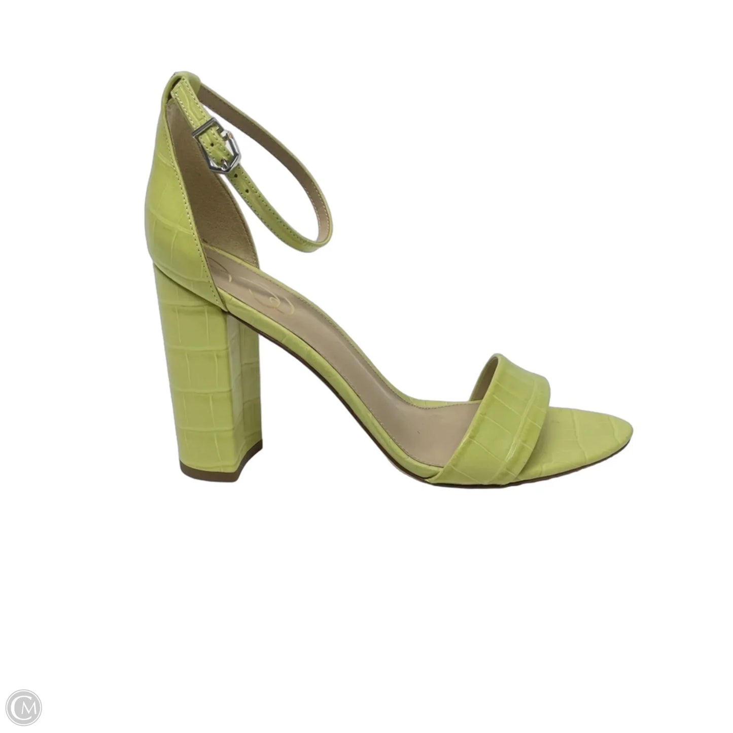 Sandals Heels Block By Sam Edelman In Chartreuse, Size: 11