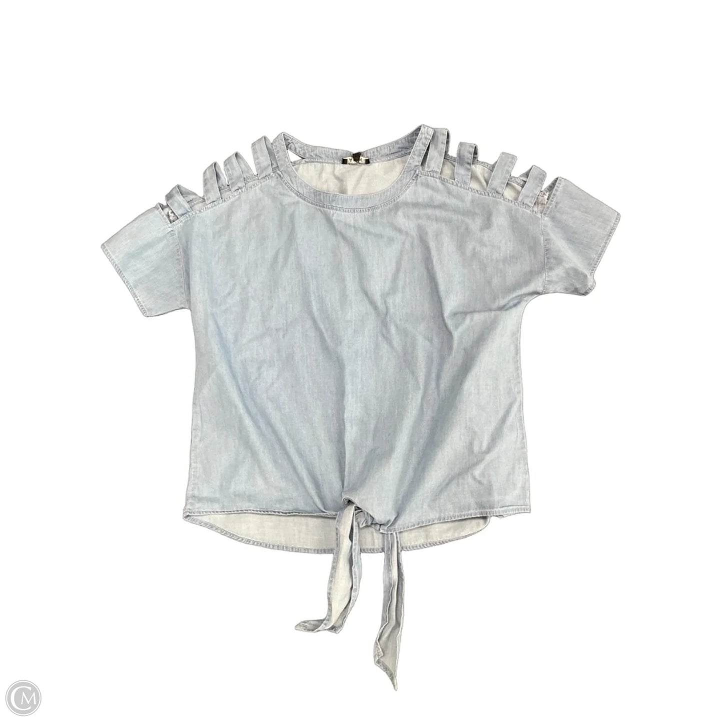 Top Short Sleeve By Auw In Blue, Size: L