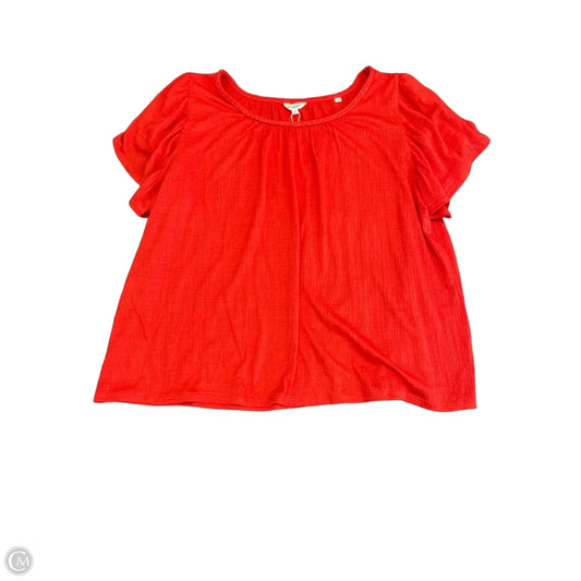 Top Short Sleeve By Max Studio In Red, Size: 2x