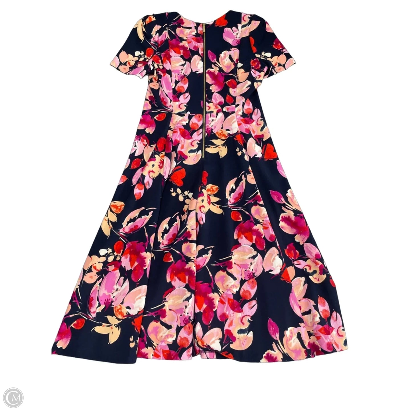 Dress Casual Midi By Calvin Klein In Blue & Pink, Size: 10