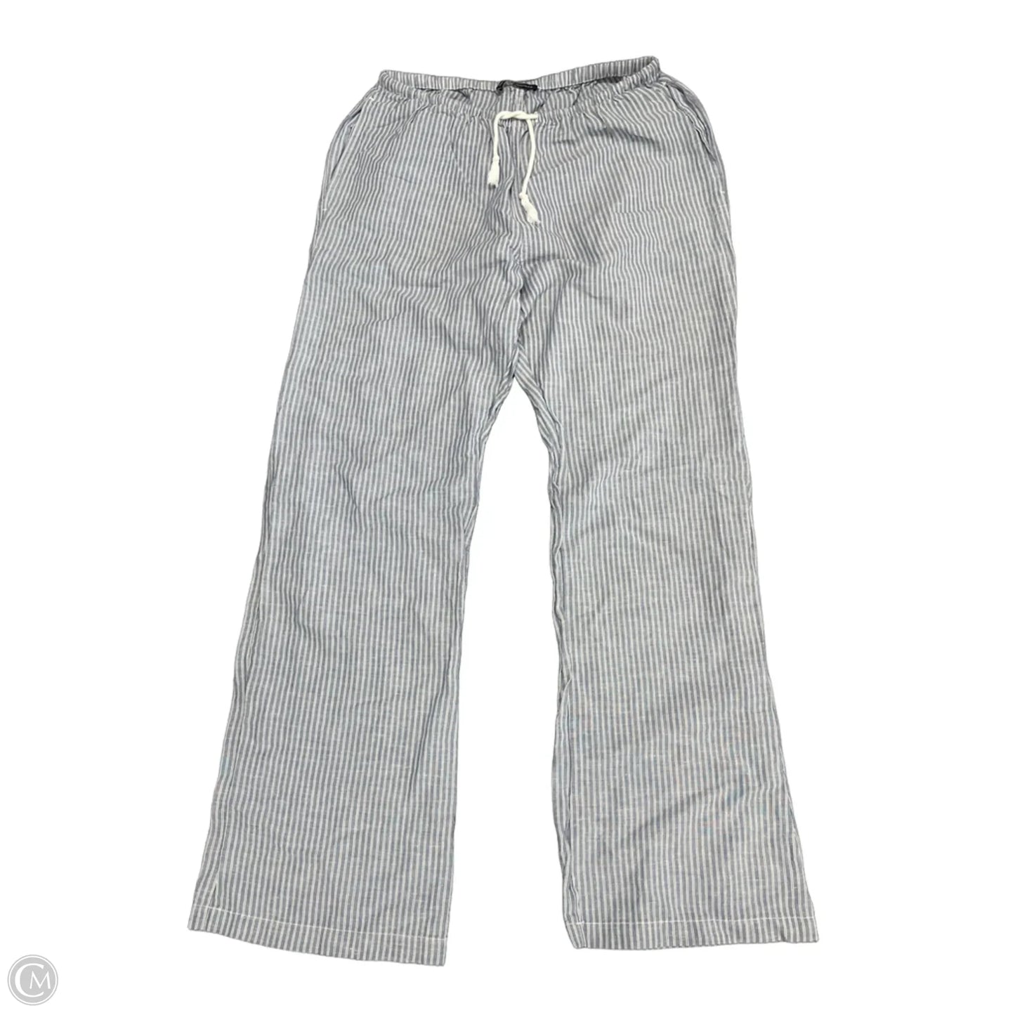 Pants Linen By Brandy Melville In Blue & White, Size: M