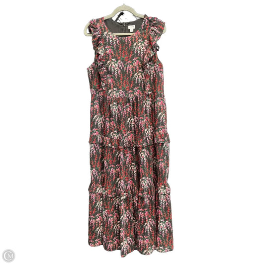 Dress Casual Maxi By J. Crew In Black & Pink, Size: 12