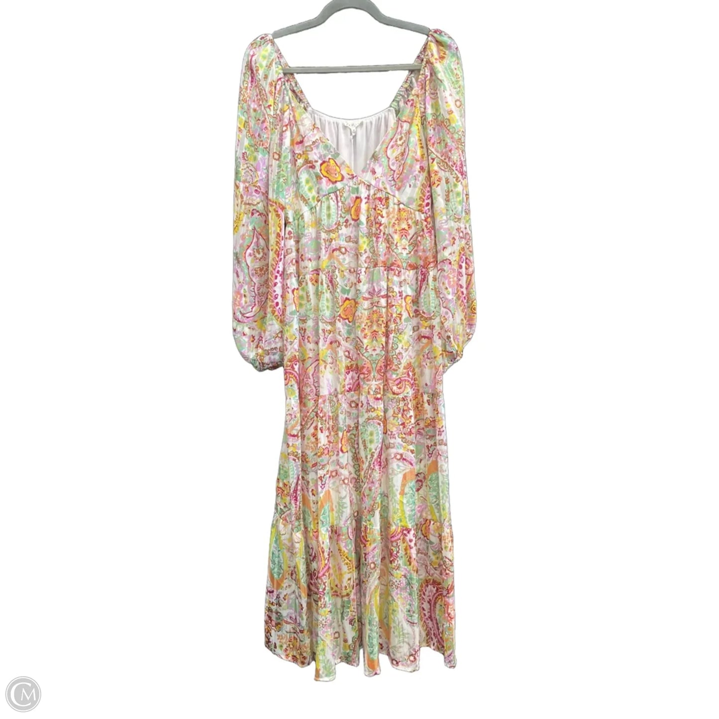 Dress Casual Midi By Baevely In Green & Pink, Size: M
