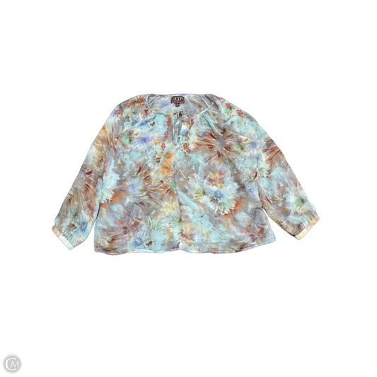 Blouse Long Sleeve By Cmc In Blue & Orange, Size: Xl