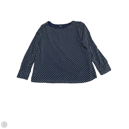 Top Long Sleeve By Ann Taylor In Navy, Size: Xxl
