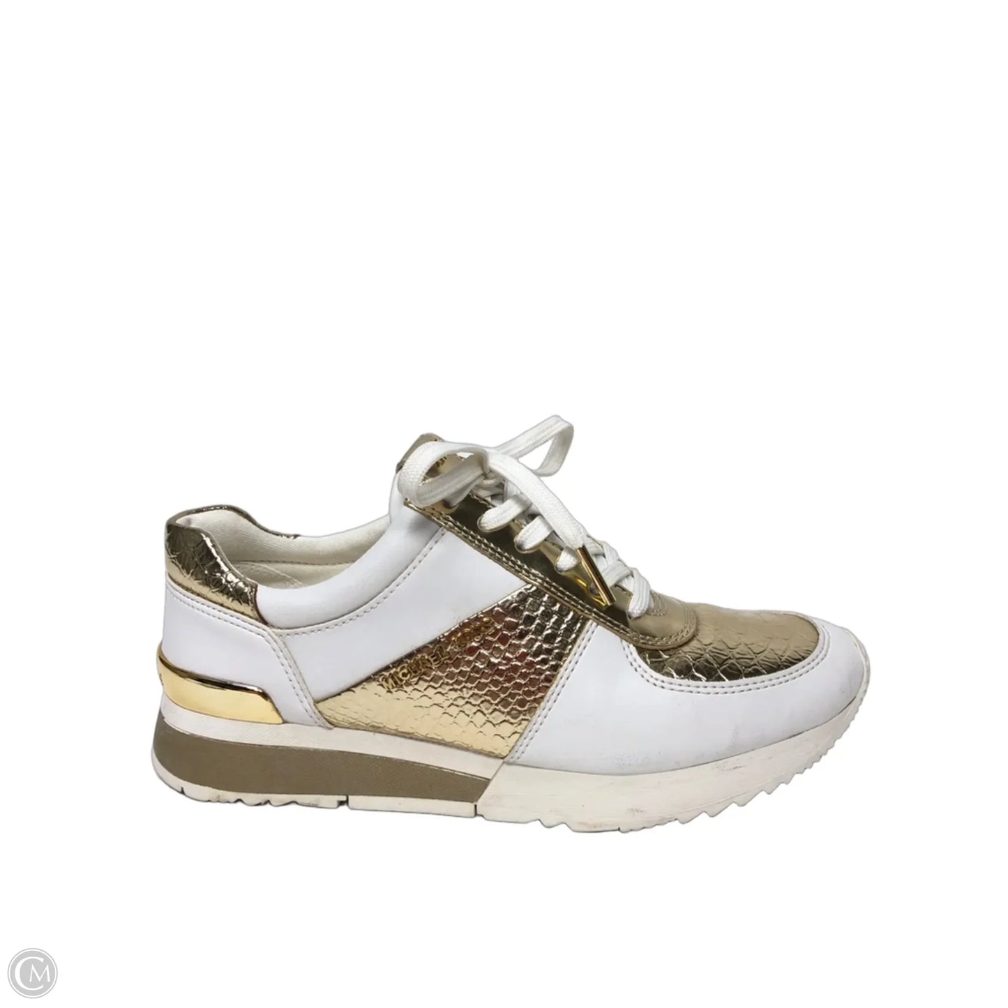 Shoes Sneakers By Michael By Michael Kors In Gold & White, Size: 6