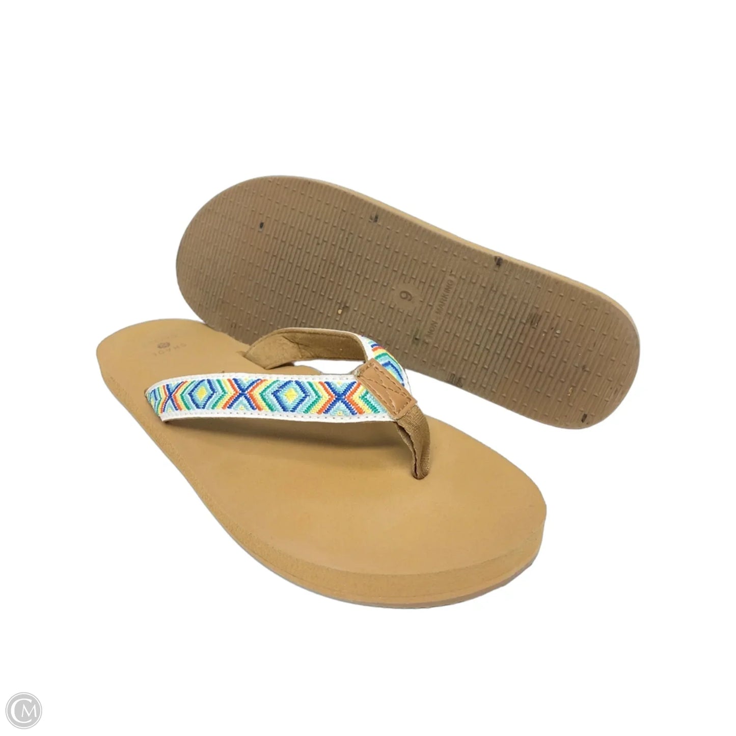 Sandals Flip Flops By Shade & Shore In Brown, Size: 9