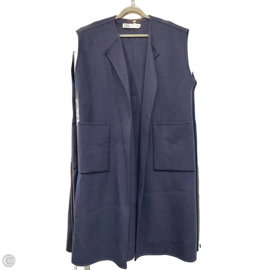 Sweater Cardigan By Zara In Navy, Size: L
