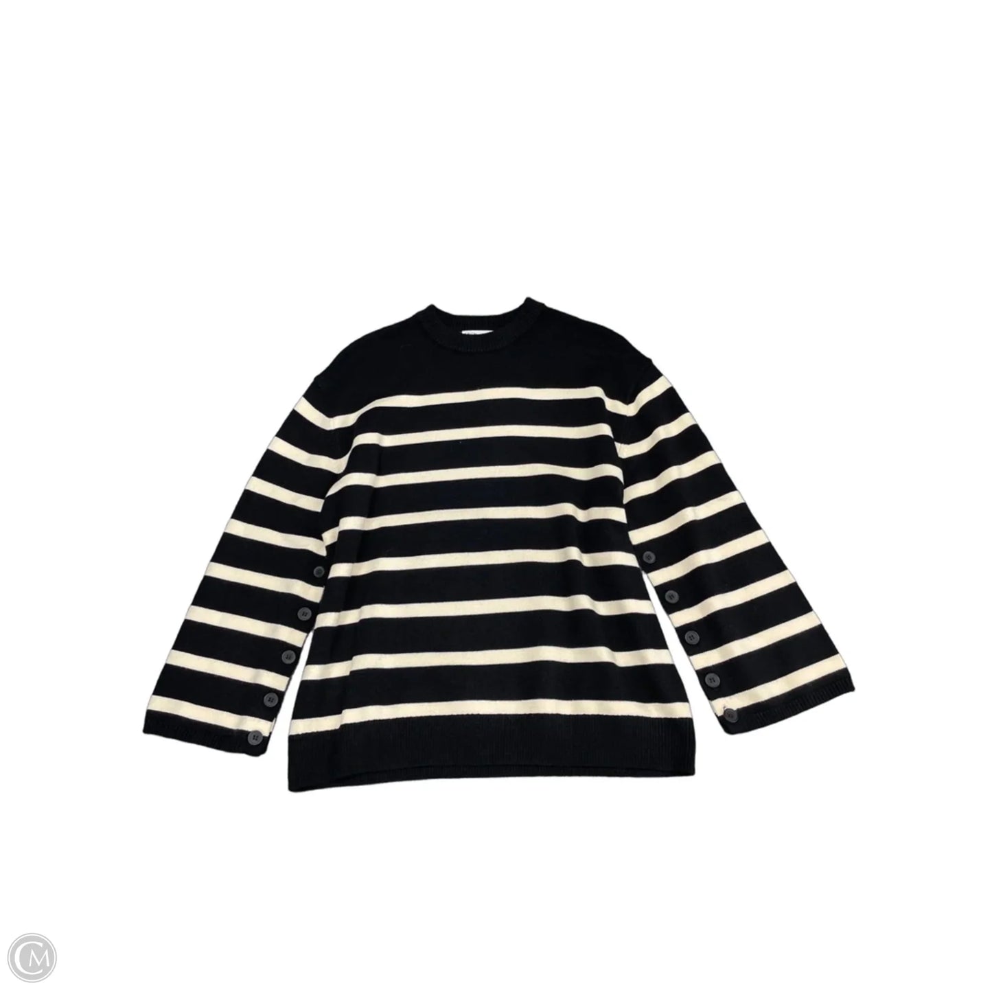 Sweater By Zara In Black & White, Size: M