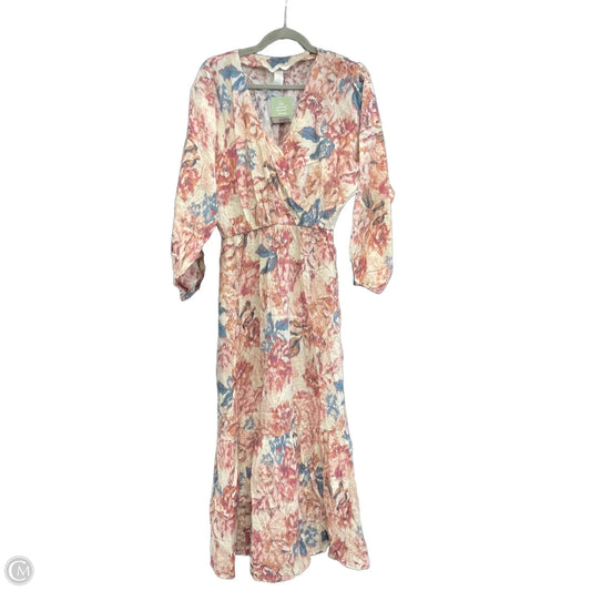 Dress Casual Midi By H&m In Cream & Purple, Size: S