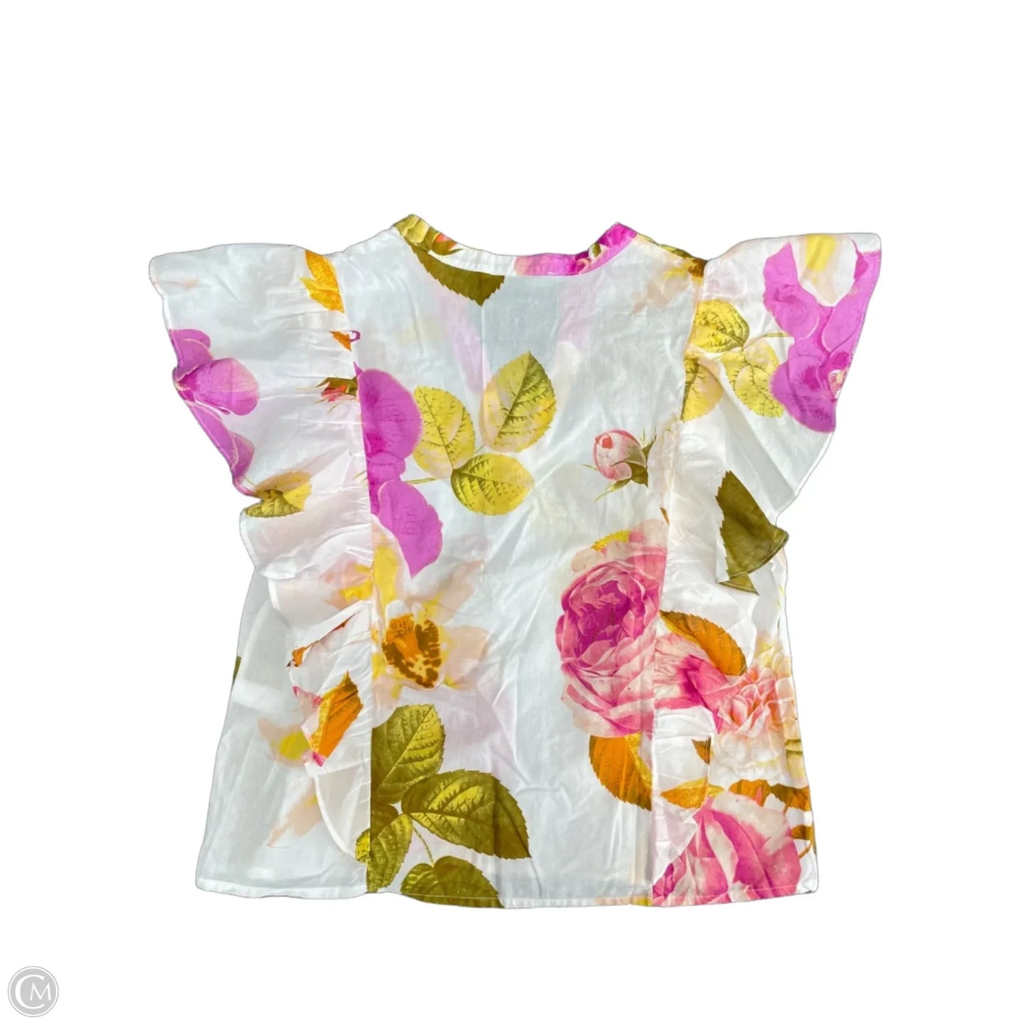 Top Short Sleeve By Marc New York In Pink & White, Size: Lp