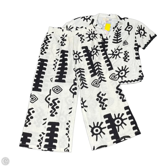 Pants Set 2pc By Umgee In Black & White, Size: L