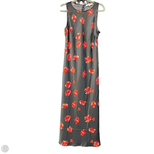 Dress Casual Midi By Loft In Black & Red, Size: 10