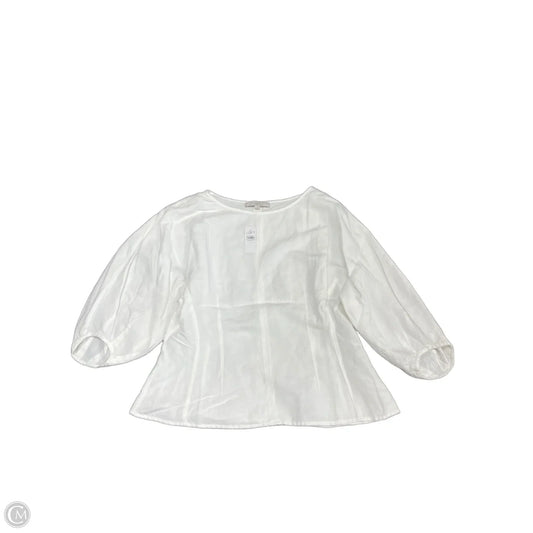 Top Short Sleeve By Loft In White, Size: L