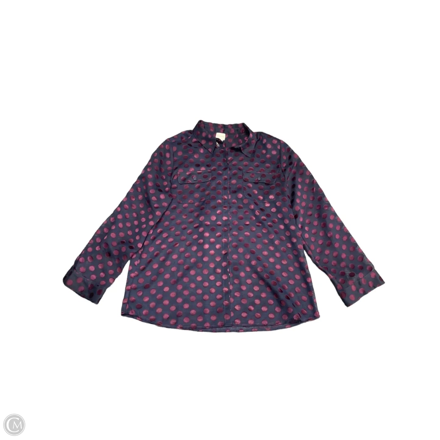 Top Long Sleeve By Chicos In Blue & Purple, Size: M